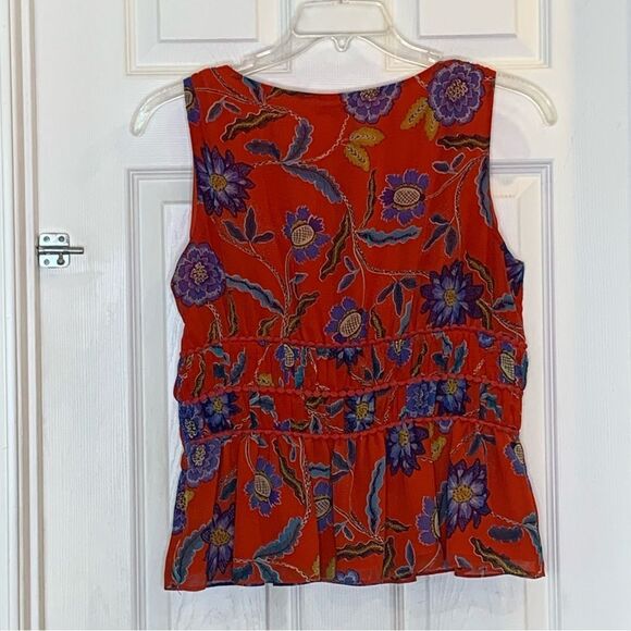 Rebecca Minkoff Lucy Sleeveless Flora Print Top Size Large - Picture 10 of 10